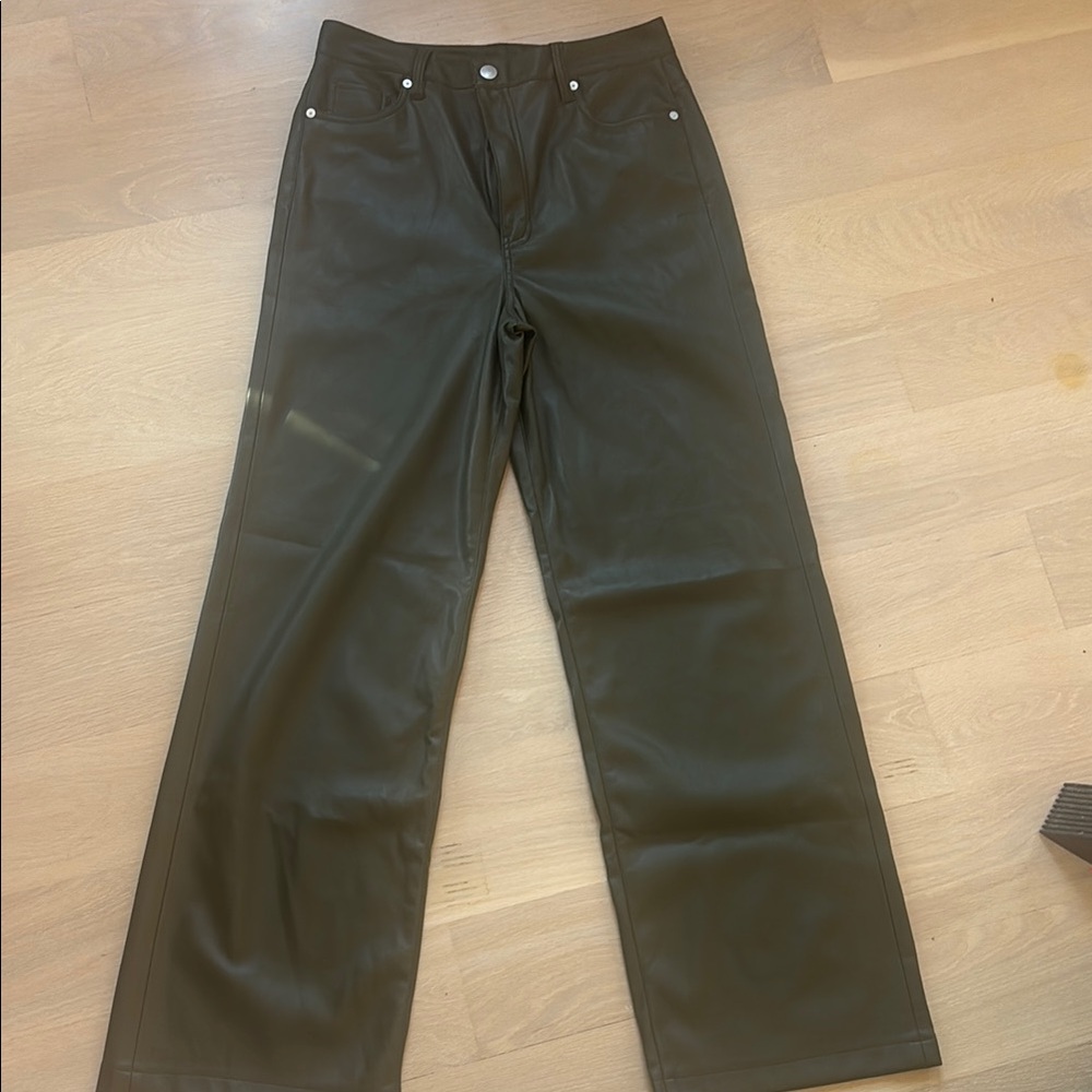 Blank NYC Olive Wide Leg leather Jeans